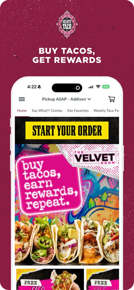 Velvet Taco rewards app
